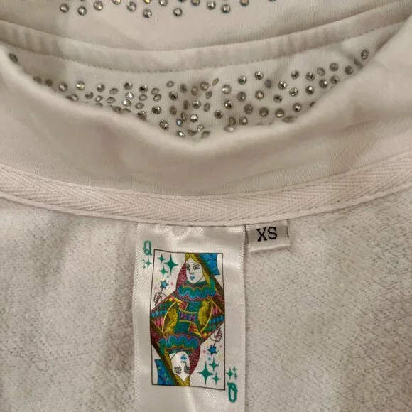 👑 Queen of Sparkles White Rhinestone Sleeveless Dress – XS - Picture 3 of 5